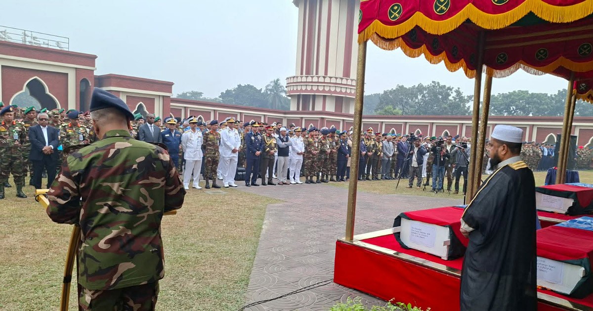 সুদানে নিহত সেনাবাহিনীর ছয় সদস্যের জানাজা সম্পন্ন