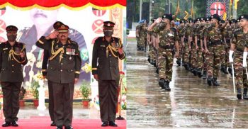 সেনাবাহিনী প্রধান জেনারেল আজিজ আহমেদকে বিদায়ী কর্নেল কমান্ড্যান্ট হিসেবে সংবর্ধনা