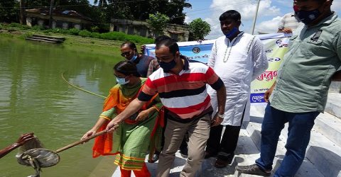 বাগেরহাটে মোরেলগঞ্জে ২৩ পুকুরে মাছের পোনা অবমুক্ত